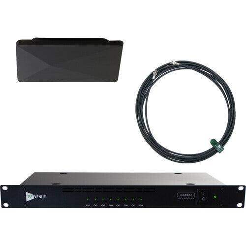 Audio Technica RF Venue CP Architectural Antenna with COMBINE8 8-Channel Combiner & Cable Bundle (Black, 470 to 608 MHz) - COMB8CP-ARCB - Creation Networks