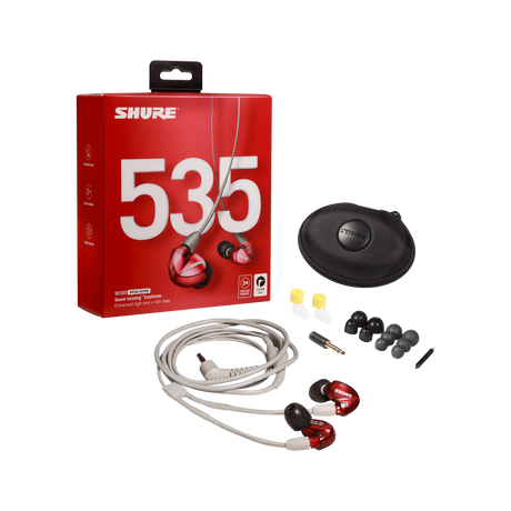 Shure SE535 LTD – Triple Driver Sound Isolating Earphones (Special Edition Red) Headphones Shure