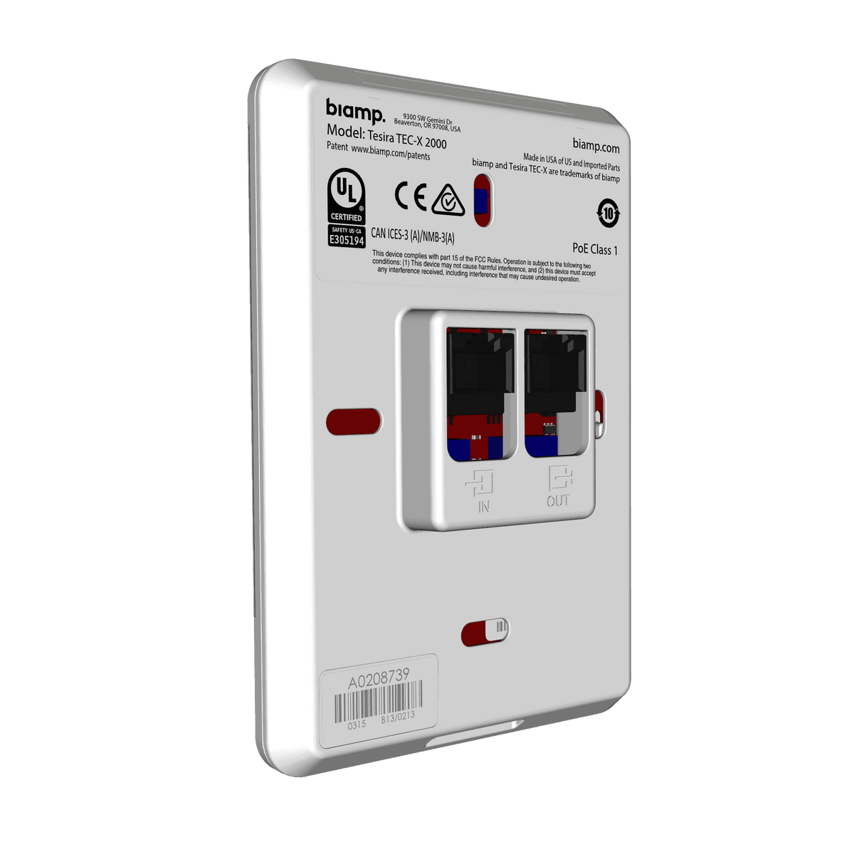 Biamp Apprimo TEC-X 2000 Network AV Control Pad (White) - 911.0862.900 - Creation Networks