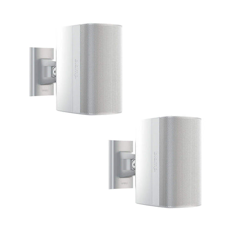 Biamp Desono DX-S5 5” High Output Coaxial Surface Mount Indoor/Outdoor Loudspeaker w/ HF compression driver. 8 Ohm or 70V/100V operation, included ClickMount pan-tilt mounting bracket (Pair, White) - 910.0108.900 - Creation Networks