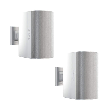 Biamp Desono DX-S8 8” High Output Coaxial Surface Mount Indoor/Outdoor Loudspeaker w/ HF compression driver. 8 Ohm or 70V/100V operation, included ClickMount pan-tilt mounting bracket (Pair, White) - 910.0110.900 - Creation Networks
