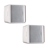 Biamp Desono KUBO5T 5.25" compact design two-way surface mount loudspeaker, 70 - 100 volt / 30 watts or 16 ohms / 80 watts, mounting bracket and safety cable included (Pair, White) - 911.0690.900 - Creation Networks