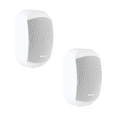 Biamp Desono MASK6CT 6.5" design two-way surface mount loudspeaker, 70 - 100 volt / 60 watts or 16 ohms / 200 watts, CLICKMOUNT bracket and safety cable included (Pair, White) - 911.0644.900 - Creation Networks