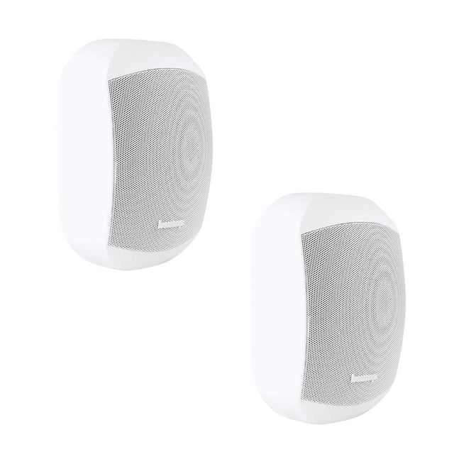 Biamp Desono MASK6CT 6.5" design two-way surface mount loudspeaker, 70 - 100 volt / 60 watts or 16 ohms / 200 watts, CLICKMOUNT bracket and safety cable included (Pair, White) - 911.0644.900 - Creation Networks