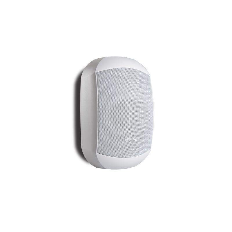 Biamp Desono MASK6CT 6.5" design two-way surface mount loudspeaker, 70 - 100 volt / 60 watts or 16 ohms / 200 watts, CLICKMOUNT bracket and safety cable included (Pair, White) - 911.0644.900 - Creation Networks