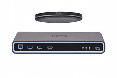 Biamp Devio conference room hub with Parlé table mic (Black) - Creation Networks