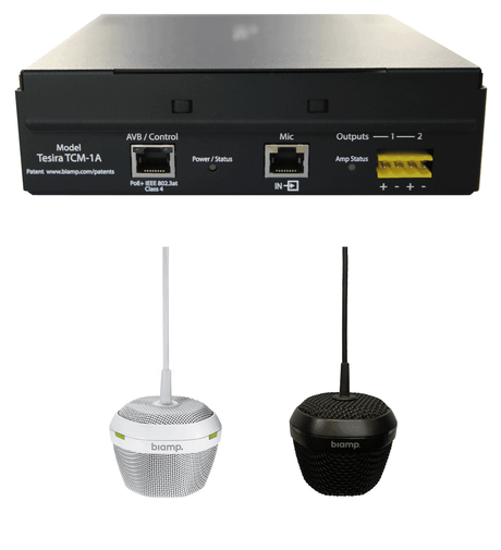 Biamp Parlé TCM-1A Beamtracking pendant microphone with PoE+ amp, White - Creation Networks