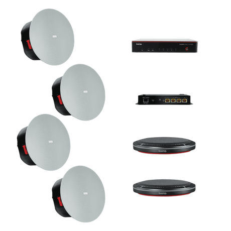 Biamp Tesira MRBX-L-X400-T Large Room Bundle w/table mics and wall amp - MRBX-L-X400-T - Creation Networks