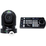 BirdDog EYES P400 4K 10-Bit Full NDI PTZ 3-Camera Kit (Black) - BDP400BUNDLE-BBB - Creation Networks