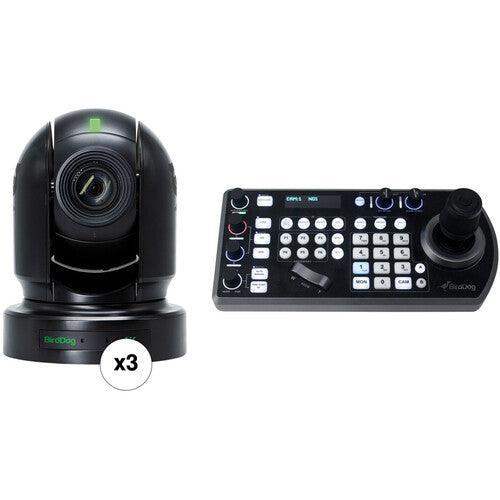 BirdDog EYES P400 4K 10-Bit Full NDI PTZ 3-Camera Kit (Black) - BDP400BUNDLE-BBB - Creation Networks