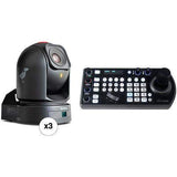 BirdDog P240 40X Full NDI PTZ 3-Camera Bundle (Black) - BDP240BUNDLE-BBB - Creation Networks