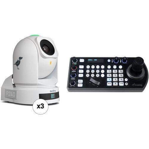 BirdDog P240 40X Full NDI PTZ 3-Camera Bundle (White) - BDP240BUNDLE-WWW - Creation Networks
