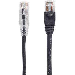 Black Box C6APC28-BK-07 7FT BLACK CAT6A SLIM 28AWG PATC H CABLE 500MHZ UTP CM SNAGLESS - Creation Networks