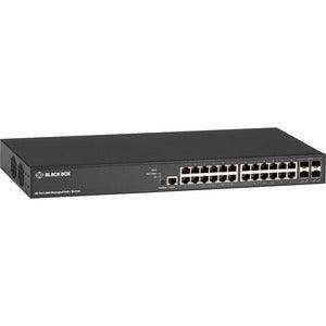 Black Box LPB3028A MGD POE+ SWITCH - 24 10/100/ 1000 RJ45 POE+ 4 100/1000 SFP+ - Creation Networks