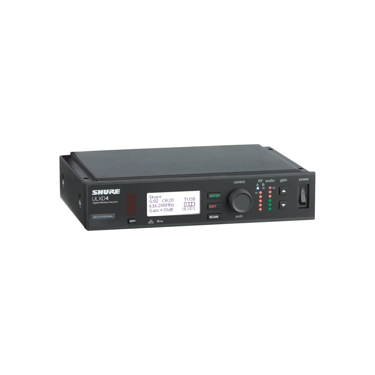 Shure Single Digital Wireless Receiver (530-602 MHz) - ULXD4GV=-H50 Audio Components Shure