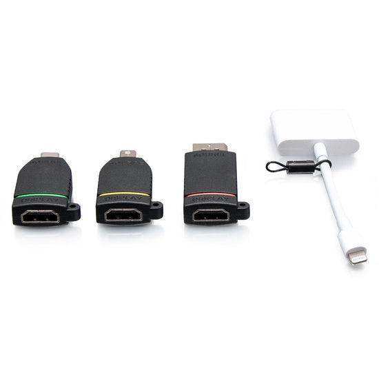 C2G C2G29886 Universal 4K HDMI® Adapter Ring with Color Coded Mini DisplayPort™, DisplayPort, USB-C®, and Lightning - Creation Networks