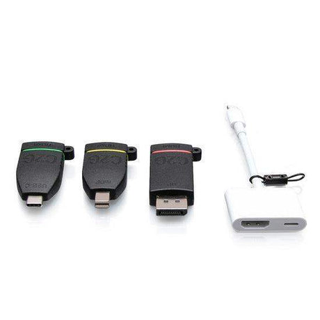 C2G C2G29890 Retractable Universal Mount 4K HDMI® Adapter Ring with Color Coded Mini DisplayPort™, DisplayPort, USB-C®, and Lightning - Creation Networks
