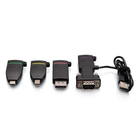 C2G C2G29892 Retractable Universal Mount 4K HDMI® Adapter Ring with Color Coded Mini DisplayPort™, DisplayPort, USB-C®, and VGA - Creation Networks