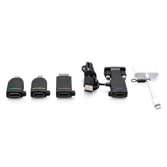 C2G C2G29893 Retractable Table Box Mount 4K HDMI® Adapter Ring with Color Coded Mini DisplayPort™, DisplayPort, USB-C®, Lightning, and VGA - Creation Networks
