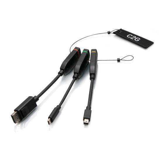C2G C2G29994 Universal 4K HDMI® Dongle Adapter Ring including Color Coded Mini DisplayPort™, DisplayPort, and USB-C® Adapters with Antimicrobial Technology - Creation Networks