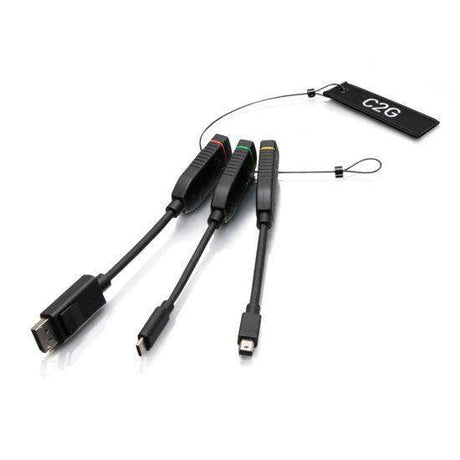 C2G C2G29994 Universal 4K HDMI® Dongle Adapter Ring including Color Coded Mini DisplayPort™, DisplayPort, and USB-C® Adapters with Antimicrobial Technology - Creation Networks