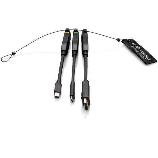 C2G C2G29994 Universal 4K HDMI® Dongle Adapter Ring including Color Coded Mini DisplayPort™, DisplayPort, and USB-C® Adapters with Antimicrobial Technology - Creation Networks