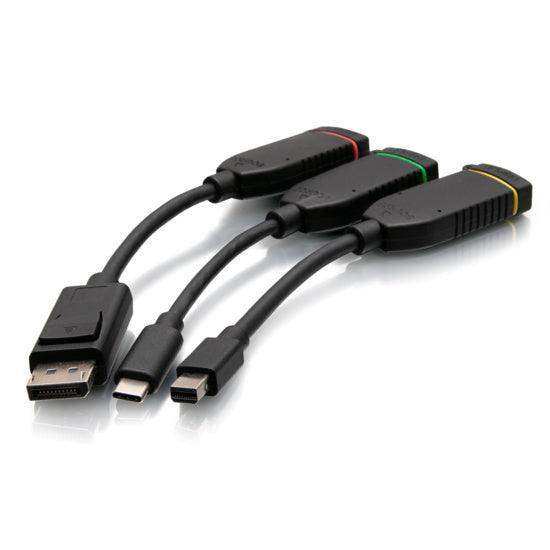 C2G C2G29995 Retractable Universal Mount 4K HDMI® Dongle Adapter Ring including Color Coded Mini DisplayPort™, DisplayPort, and USB-C® Adapters with Antimicrobial Technology - Creation Networks