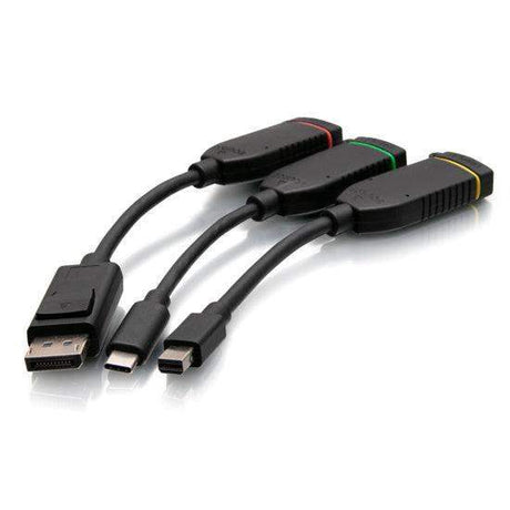 C2G C2G29995 Retractable Universal Mount 4K HDMI® Dongle Adapter Ring including Color Coded Mini DisplayPort™, DisplayPort, and USB-C® Adapters with Antimicrobial Technology - Creation Networks