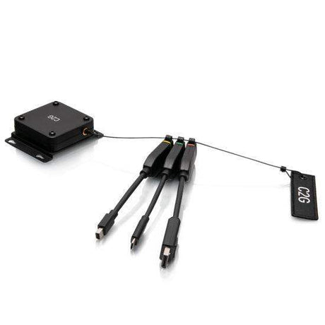 C2G C2G29995 Retractable Universal Mount 4K HDMI® Dongle Adapter Ring including Color Coded Mini DisplayPort™, DisplayPort, and USB-C® Adapters with Antimicrobial Technology - Creation Networks