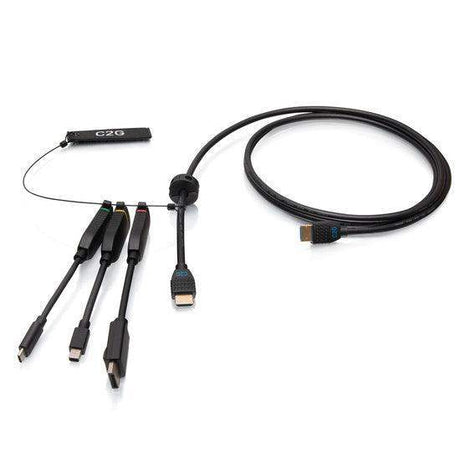 C2G C2G30052 6ft (1.8m) 4K HDMI® Premium Cable and Dongle Adapter Ring with Color Coded Mini DisplayPort™, DisplayPort, and USB-C® - Creation Networks
