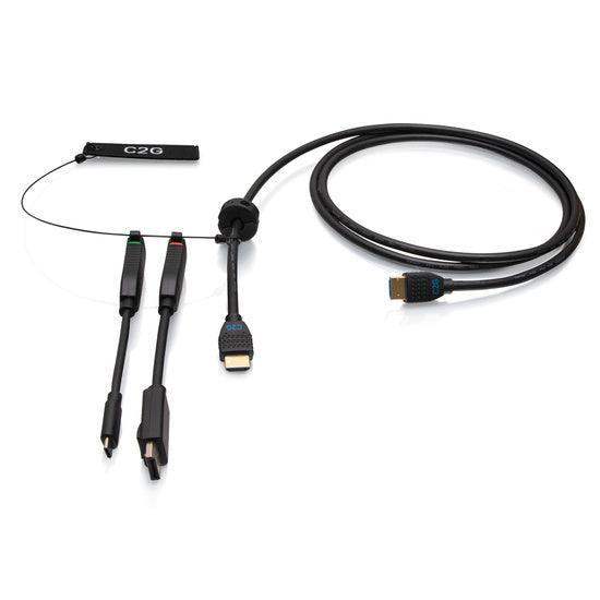 C2G C2G30053 6ft (1.8m) 4K HDMI® Premium Cable and Dongle Adapter Ring with Color Coded DisplayPort™ and USB-C® - Creation Networks