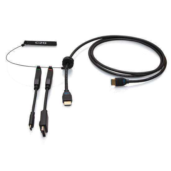 C2G C2G30053 6ft (1.8m) 4K HDMI® Premium Cable and Dongle Adapter Ring with Color Coded DisplayPort™ and USB-C® Audio & Video Cables C2G