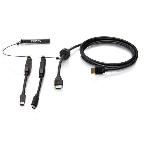 C2G C2G30054 6ft (1.8m) 4K HDMI® Premium Cable and Dongle Adapter Ring with Color Coded Mini DisplayPort™ and USB-C® - Creation Networks
