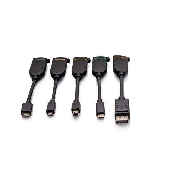 C2G C2G30279 Universal 4K HDMI® Dongle Adapter Ring including Color Coded Mini DisplayPort™, DisplayPort, USB-C®, Mini HDMI, and Micro HDMI Adapters with Antimicrobial Technology Audio & Video Cables C2G