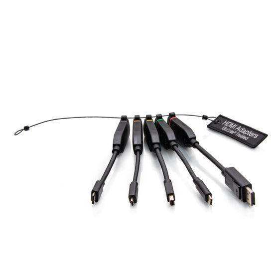 C2G C2G30279 Universal 4K HDMI® Dongle Adapter Ring including Color Coded Mini DisplayPort™, DisplayPort, USB-C®, Mini HDMI, and Micro HDMI Adapters with Antimicrobial Technology - Creation Networks