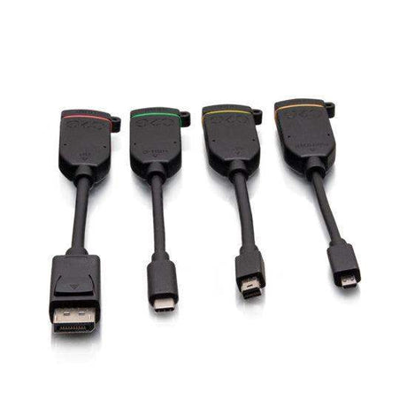 C2G C2G30281 Universal 4K HDMI® Dongle Adapter Ring including Color Coded Mini DisplayPort™, DisplayPort, USB-C®, and Micro HDMI Adapters with Antimicrobial Technology - Creation Networks