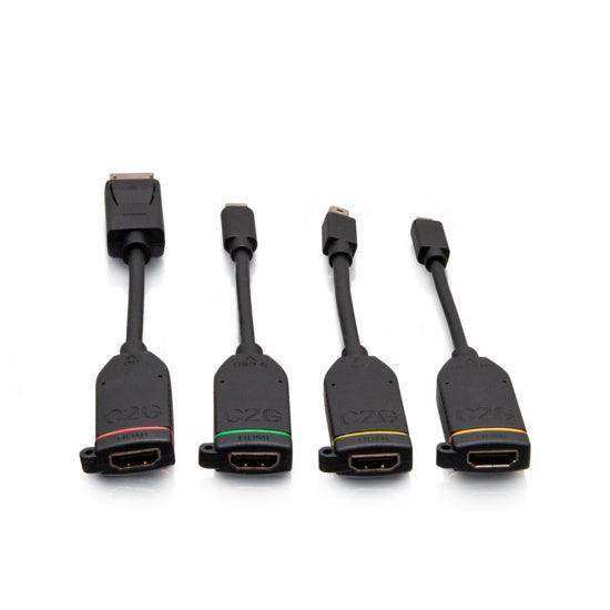 C2G C2G30281 Universal 4K HDMI® Dongle Adapter Ring including Color Coded Mini DisplayPort™, DisplayPort, USB-C®, and Micro HDMI Adapters with Antimicrobial Technology - Creation Networks