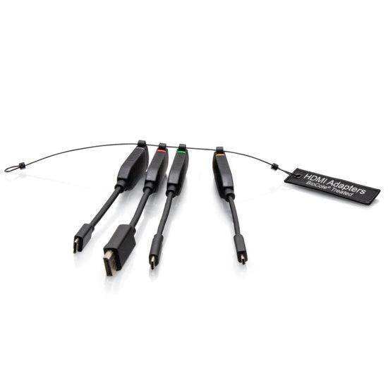 C2G C2G30282 Universal 4K HDMI® Dongle Adapter Ring including Color Coded DisplayPort™, USB-C®, Mini HDMI, and Micro HDMI Adapters with Antimicrobial Technology Audio & Video Cables C2G