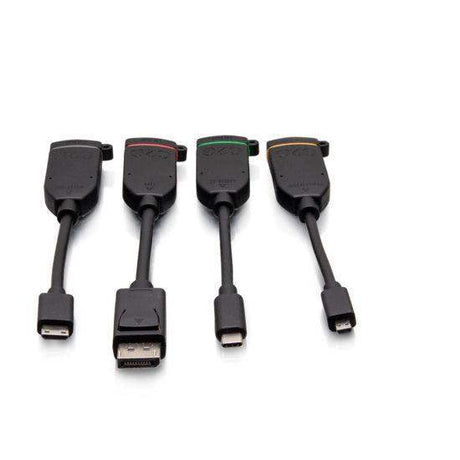 C2G C2G30282 Universal 4K HDMI® Dongle Adapter Ring including Color Coded DisplayPort™, USB-C®, Mini HDMI, and Micro HDMI Adapters with Antimicrobial Technology - Creation Networks