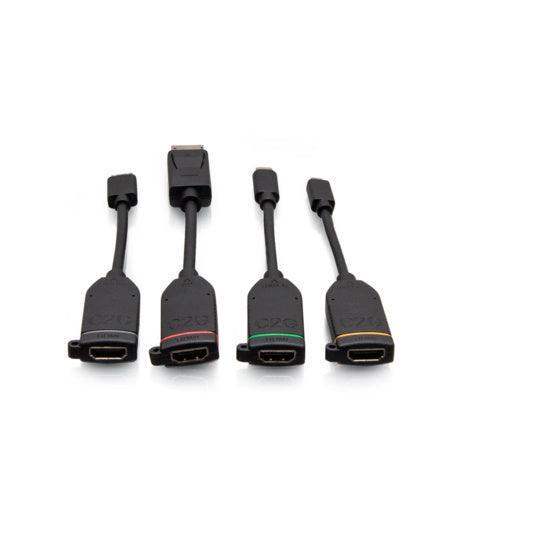 C2G C2G30282 Universal 4K HDMI® Dongle Adapter Ring including Color Coded DisplayPort™, USB-C®, Mini HDMI, and Micro HDMI Adapters with Antimicrobial Technology - Creation Networks