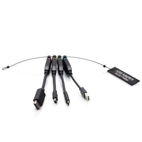 C2G C2G30285 Universal 4K HDMI® Dongle Adapter Ring including Color Coded Mini DisplayPort™, DisplayPort, USB-C®, and USB-A Male to USB-C Female Adapters with Antimicrobial Technology - Creation Networks