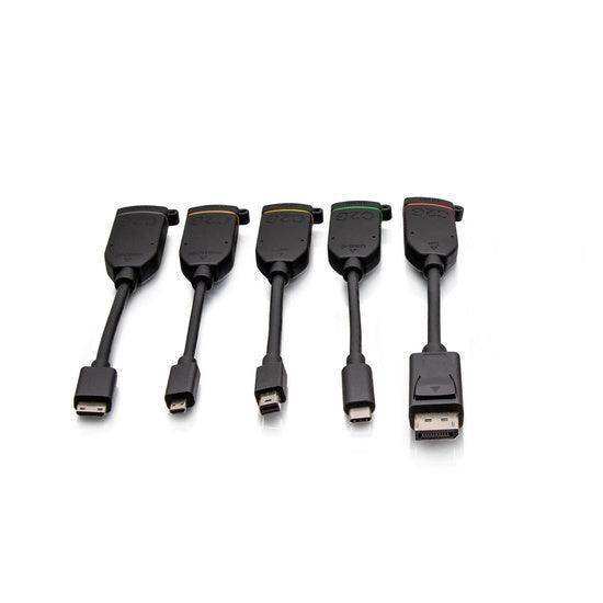 C2G C2G30287 Universal 4K HDMI® Dongle Adapter Ring with Color Coded Mini DisplayPort™, DisplayPort, USB-C®, Mini HDMI, and Micro HDMI Audio & Video Cables C2G