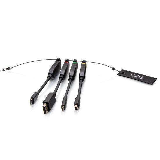 C2G C2G30289 Universal 4K HDMI® Dongle Adapter Ring with Color Coded Mini DisplayPort™, DisplayPort, USB-C®, and Mini HDMI Audio & Video Cables C2G