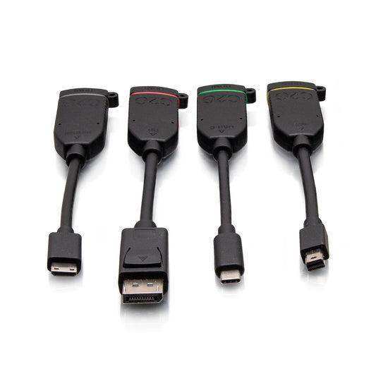 C2G C2G30289 Universal 4K HDMI® Dongle Adapter Ring with Color Coded Mini DisplayPort™, DisplayPort, USB-C®, and Mini HDMI - Creation Networks