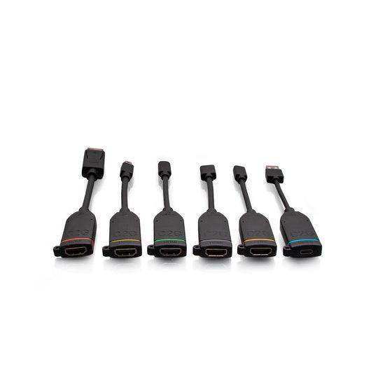 C2G C2G30294 Universal 4K HDMI® Dongle Adapter Ring with Color Coded Mini DisplayPort™, DisplayPort, USB-C®, Mini HDMI, Micro HDMI, and USB-A Male to USB-C Female Audio & Video Cables C2G