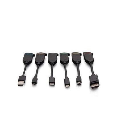 C2G C2G30294 Universal 4K HDMI® Dongle Adapter Ring with Color Coded Mini DisplayPort™, DisplayPort, USB-C®, Mini HDMI, Micro HDMI, and USB-A Male to USB-C Female - Creation Networks
