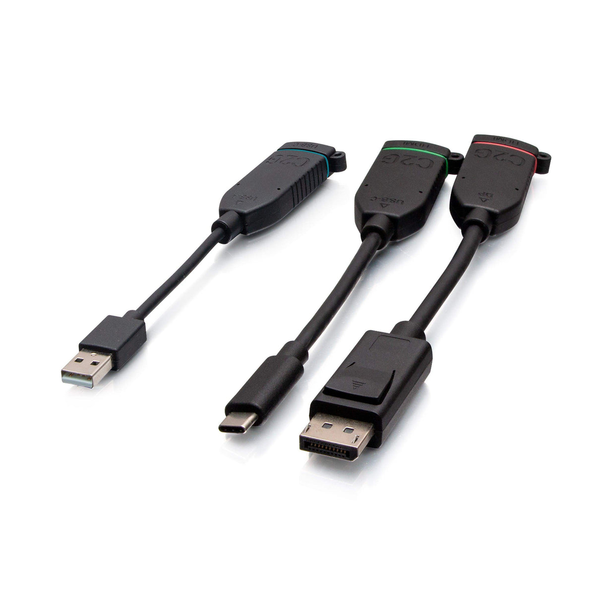 C2G C2G4200586 6ft (1.8m) 4K HDMI® Premium Cable and Universal Dongle Adapter Ring with Color Coded HDMI to DisplayPort™, HDMI to USB-C®, and USB-C® to USB-A (without Pull Tab) - Creation Networks
