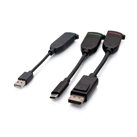 C2G C2G4200586 6ft (1.8m) 4K HDMI® Premium Cable and Universal Dongle Adapter Ring with Color Coded HDMI to DisplayPort™, HDMI to USB-C®, and USB-C® to USB-A (without Pull Tab) - Creation Networks