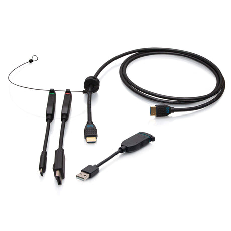 C2G C2G4200586 6ft (1.8m) 4K HDMI® Premium Cable and Universal Dongle Adapter Ring with Color Coded HDMI to DisplayPort™, HDMI to USB-C®, and USB-C® to USB-A (without Pull Tab) - Creation Networks