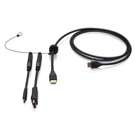 C2G C2G4200587 6ft (1.8m) 4K HDMI® Premium Cable and Universal Dongle Adapter Ring with Color Coded DisplayPort™ and USB-C® (without Pull Tab) - Creation Networks